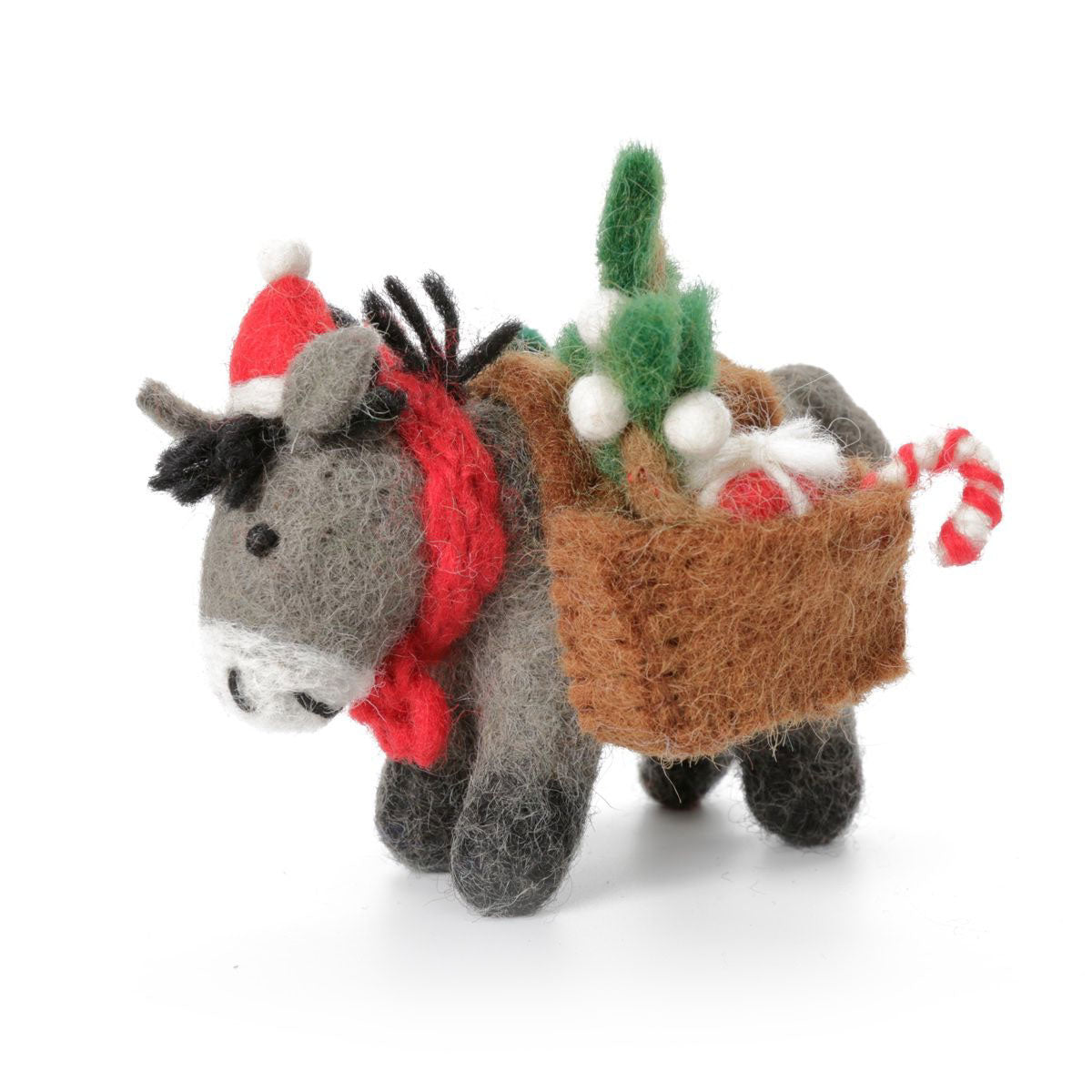 Donkey with Christmas Panniers Decoration from Festive Felt