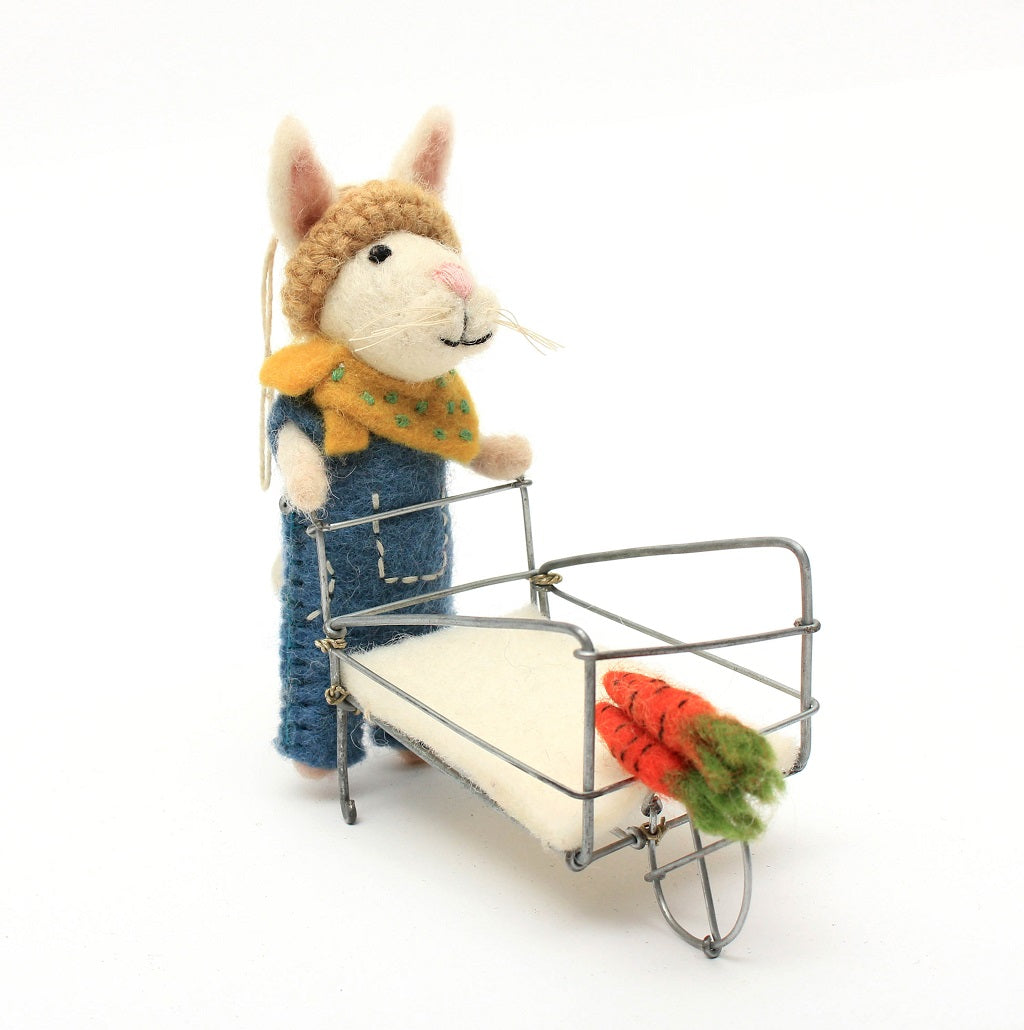 Bunny with Wheelbarrow Decoration