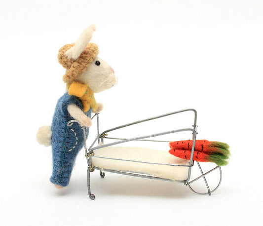 Bunny with Wheelbarrow Decoration