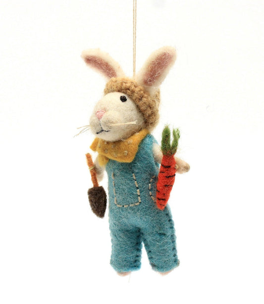 Bunny with Trowel & Carrot Decoration