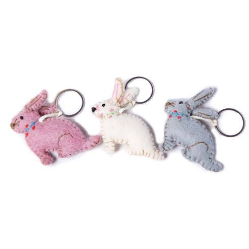 Bunny with Stitch Detail Key Rings from Festive Felt
