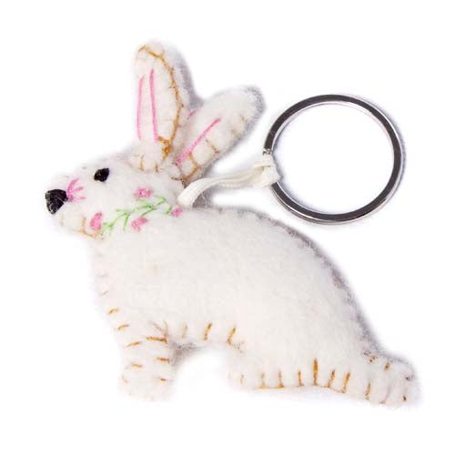 Bunny Key Ring with Stitch Detail