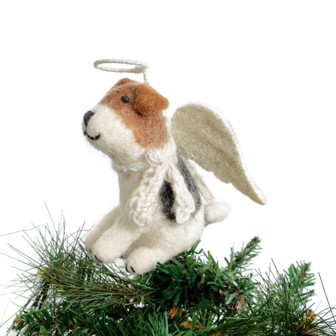 Fox Terrier Tree Topper from Amica Felt