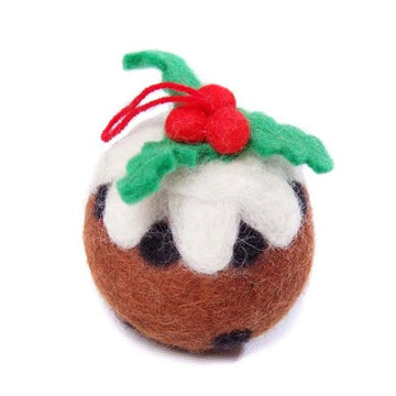 Medium Christmas Pudding. Unique handmade Christmas Decorations from Amica Felt