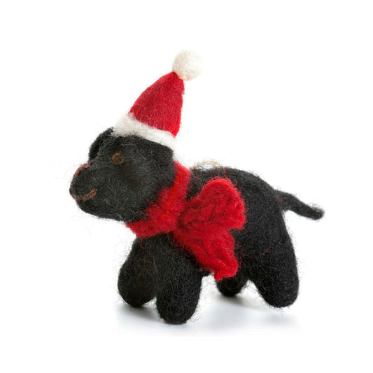 Mini Black Labrador. Unique handmade Christmas Decorations from Amica Felt