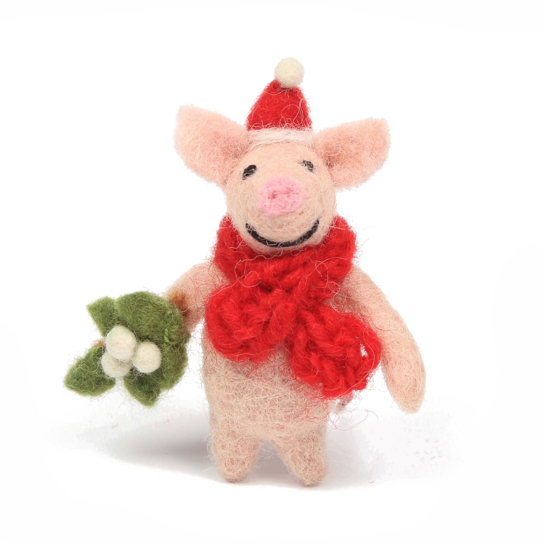 Mini Piglet with Mistletoe Sprig from Amica Felt