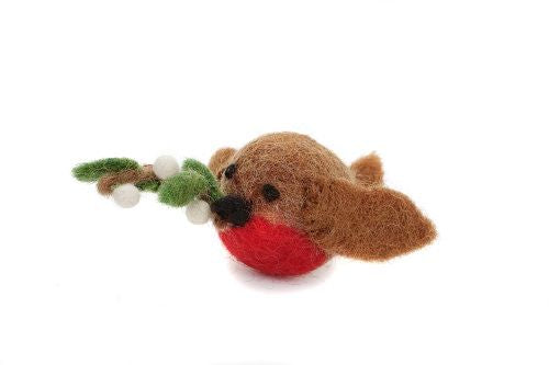 Mini Robin with Mistletoe or Holly Sprig