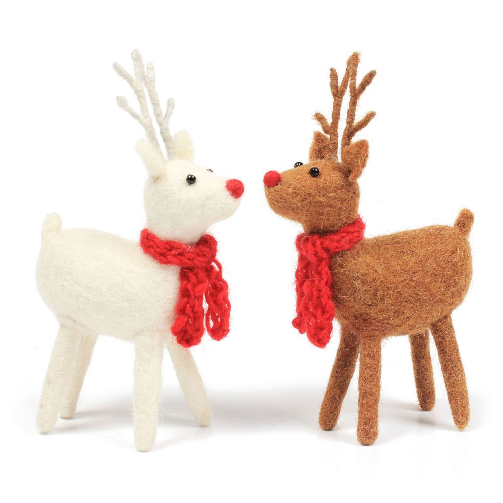 Small Standing Reindeer. Unique handmade Christmas Decorations from Amica Felt