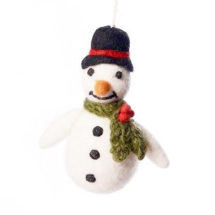 Snowman with Holly Scarf from Amica Felt.