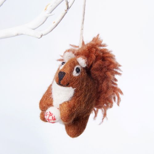 Squirrel with Snowball Decoration
